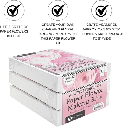 Little Crate Paper Flower Kit, Pink, 185pc