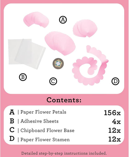 Little Crate Paper Flower Kit, Pink, 185pc