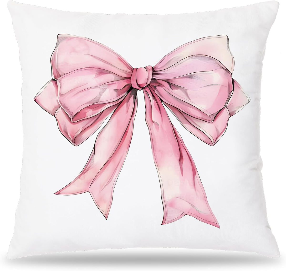 Pink Bow Coquette Pillow Covers 18x18, Pink Bow Coquette Preppy Room Decor, Girly Bedroom Decor