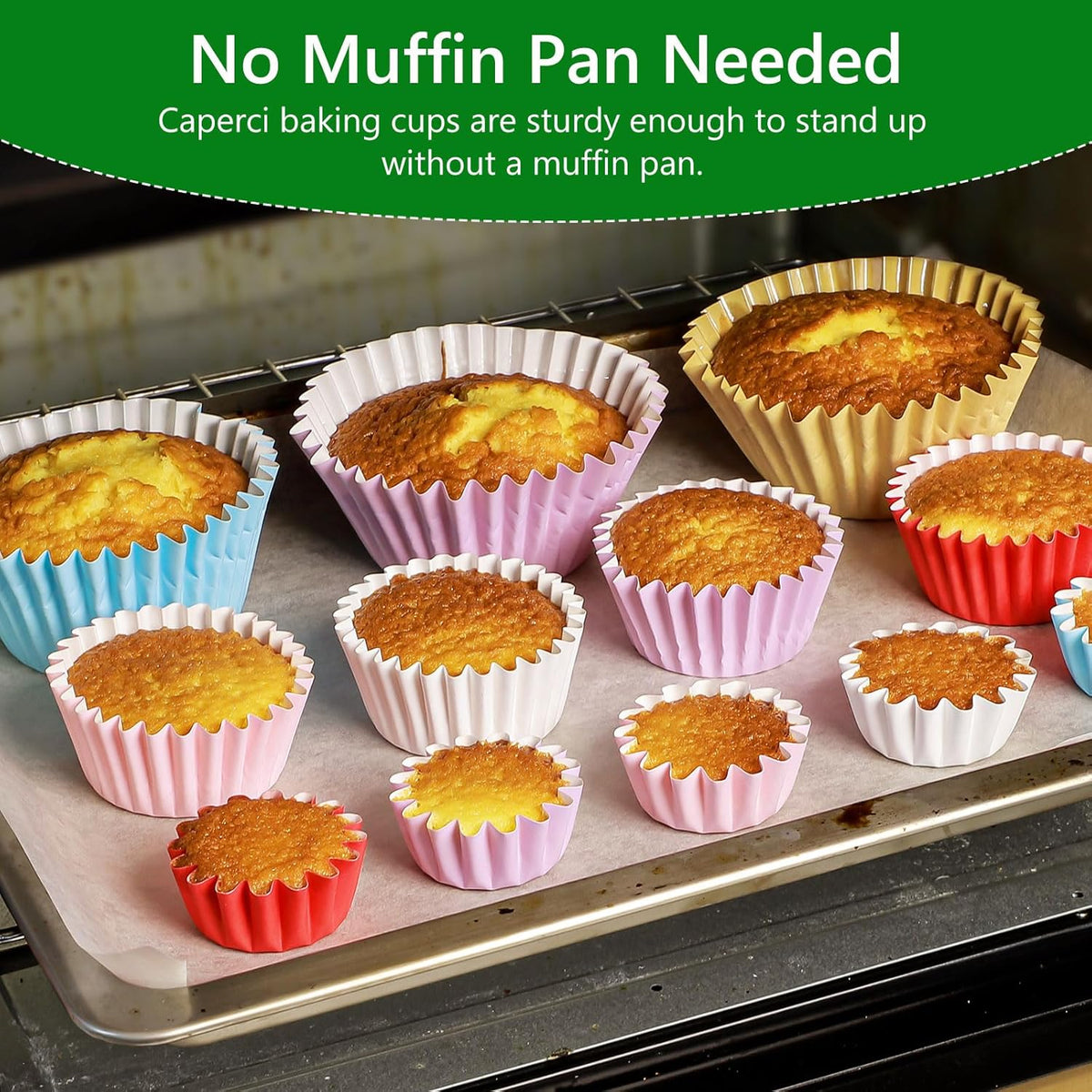 Heavy Duty Jumbo Cupcake Muffin Liners for Baking - Extra Large 100pcs Grease-Resistant Pink Paper Baking Cups, No Muffin Pan Needed, Odorless, Easily Peels (Pink)