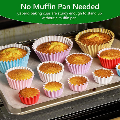Heavy Duty Jumbo Cupcake Muffin Liners for Baking - Extra Large 100pcs Grease-Resistant Pink Paper Baking Cups, No Muffin Pan Needed, Odorless, Easily Peels (Pink)