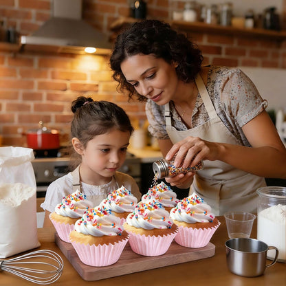 Heavy Duty Jumbo Cupcake Muffin Liners for Baking - Extra Large 100pcs Grease-Resistant Pink Paper Baking Cups, No Muffin Pan Needed, Odorless, Easily Peels (Pink)
