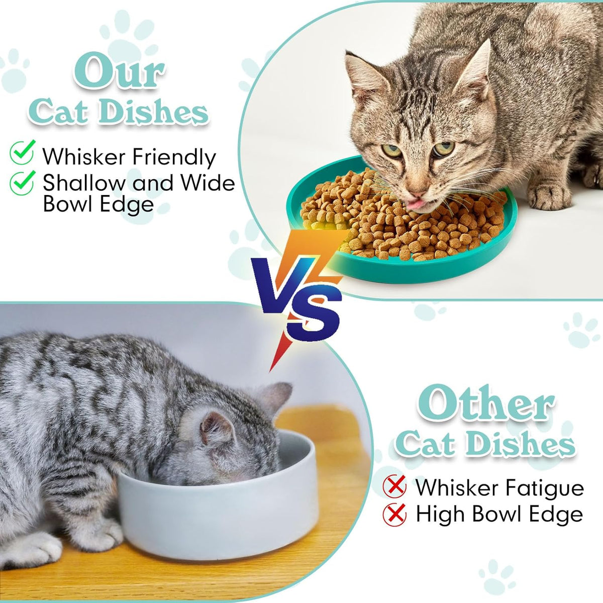 Silicone Cat Food Bowl Shallow Dishes 5.9in Wide Cats Bowls Set of 2 Kitty Plates Relief Whisker Fatigue Puppy Feeding Bowl for Dry Food and Wet Food Indoor (Round Pink)