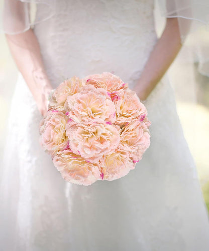 Fake Carnations Light Pink Flowers Artificial 10PCS Carnations Flowers 11.4" Small Fake Flowers Silk Flowers with Stems of Baby Shower Decorations Table Decor Centerpieces (Light Pink)