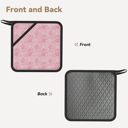 Light Pink Daisies Non-Skid Silicone Crafting Mats, Heat Resistant, Non-Stick, Jewelry Casting, Pot Holder, Coaster, Dish Mat 2PC