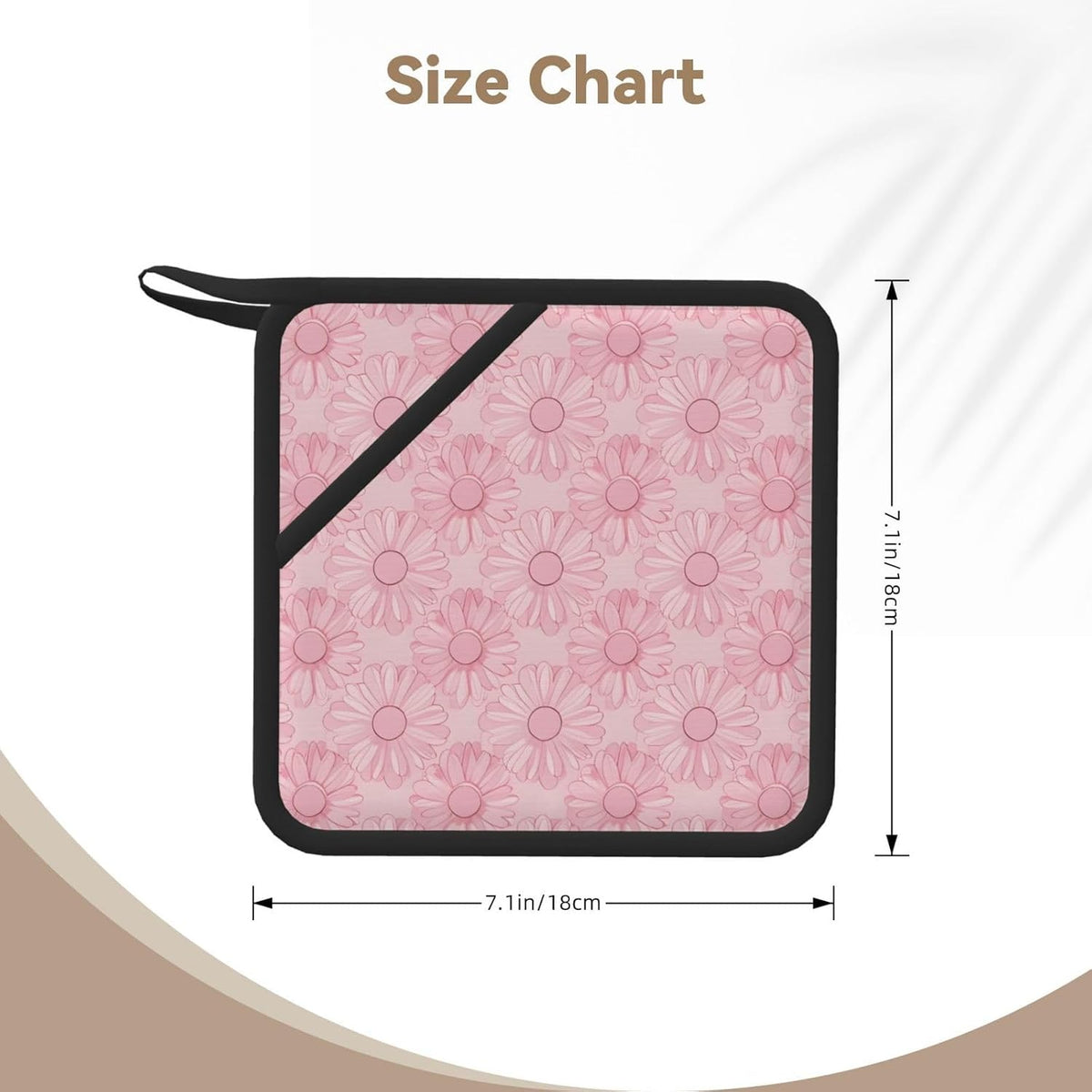 Light Pink Daisies Non-Skid Silicone Crafting Mats, Heat Resistant, Non-Stick, Jewelry Casting, Pot Holder, Coaster, Dish Mat 2PC