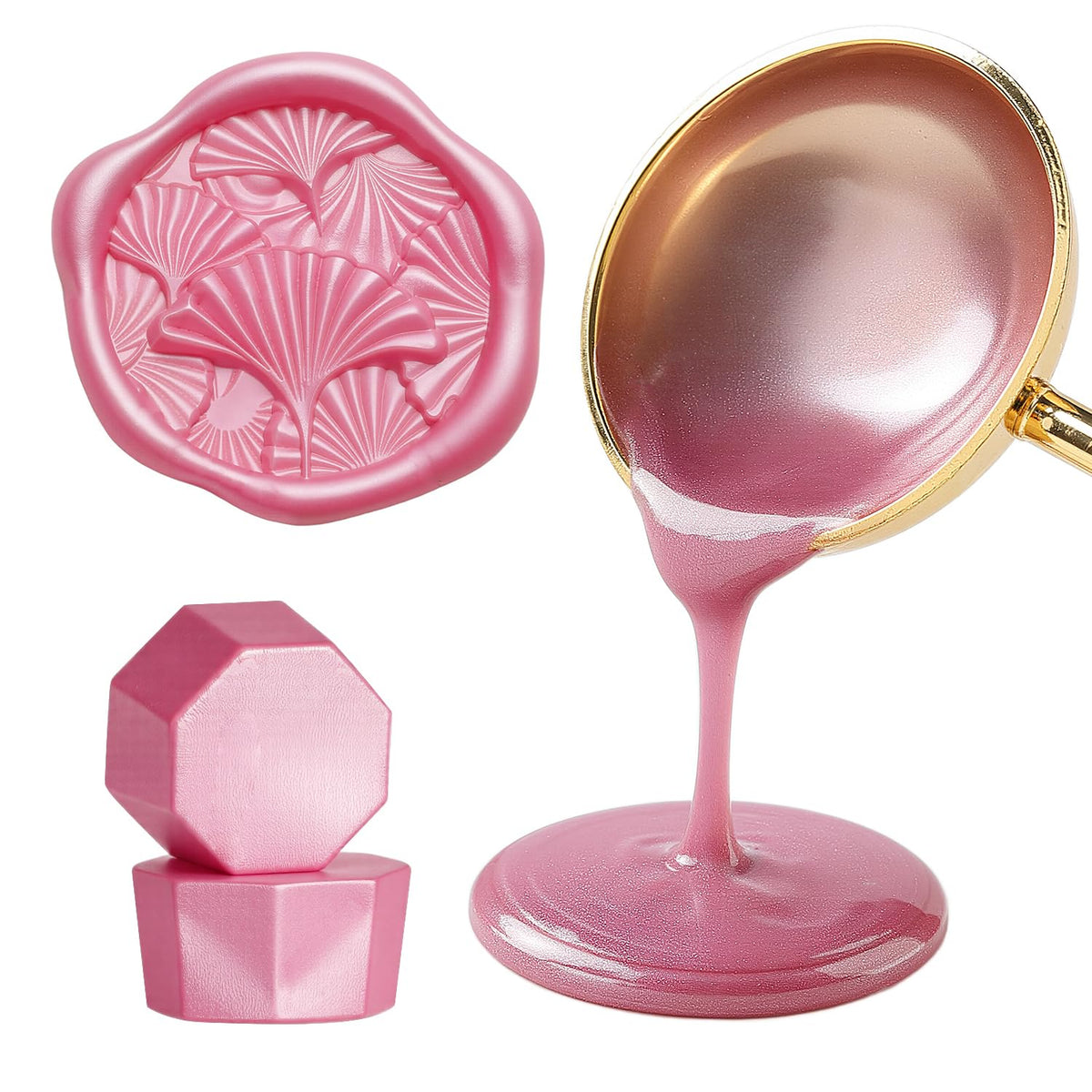 Pearl Pink Wax Seal Beads, 400Pcs Sealing Wax Beads, Octagon Wax Sealing Beads, Sealing Wax Beads Set for Wax Seal Stamp, Gift Wrapping, Letter Sealing (400, Pearl Pink)