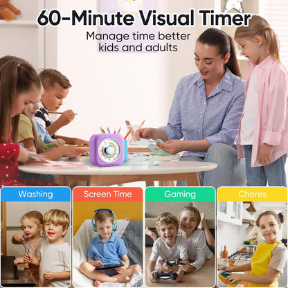 Rainbow Visual Timer for Kids with 60 Minute Silent Mode