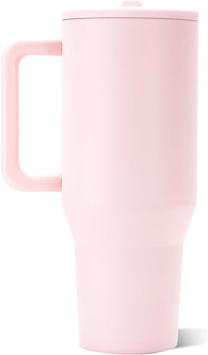 Traveler 40oz, Insulated Tumbler with Handle & Straw, Pink Sand
