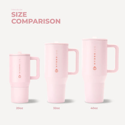 Traveler 40oz, Insulated Tumbler with Handle & Straw, Pink Sand