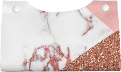Pink White Marble Glitter Tissue Box Cover Rectangle PU Leather Facial Tissue Case Paper Holder Organizer for Decor Bathroom Vanity Countertop Bedroom Dresser Night Stand Desk Tabletop Car Office