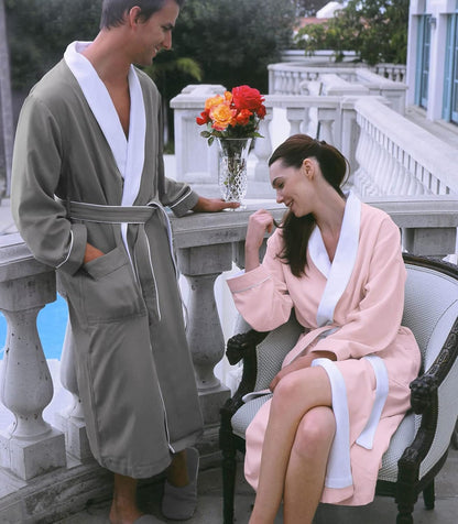 Luxury Spa Robe - Microfiber with Cotton Terry Lining
