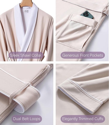Luxury Spa Robe - Microfiber with Cotton Terry Lining