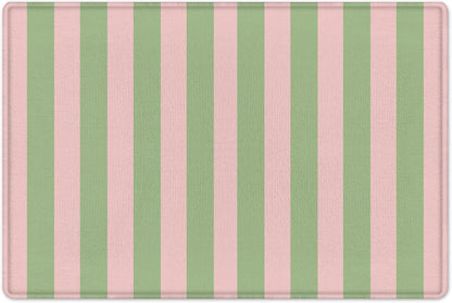 Pink Green Striped Bathroom Rugs Non Slip Washable Funny Stripe Memory Foam Bath Mat for Shower Rustic Bathtub Mat Door Mat Indoor Entrance Floor Mat for Bedroom Bathroom Accessory 24x16 Inch