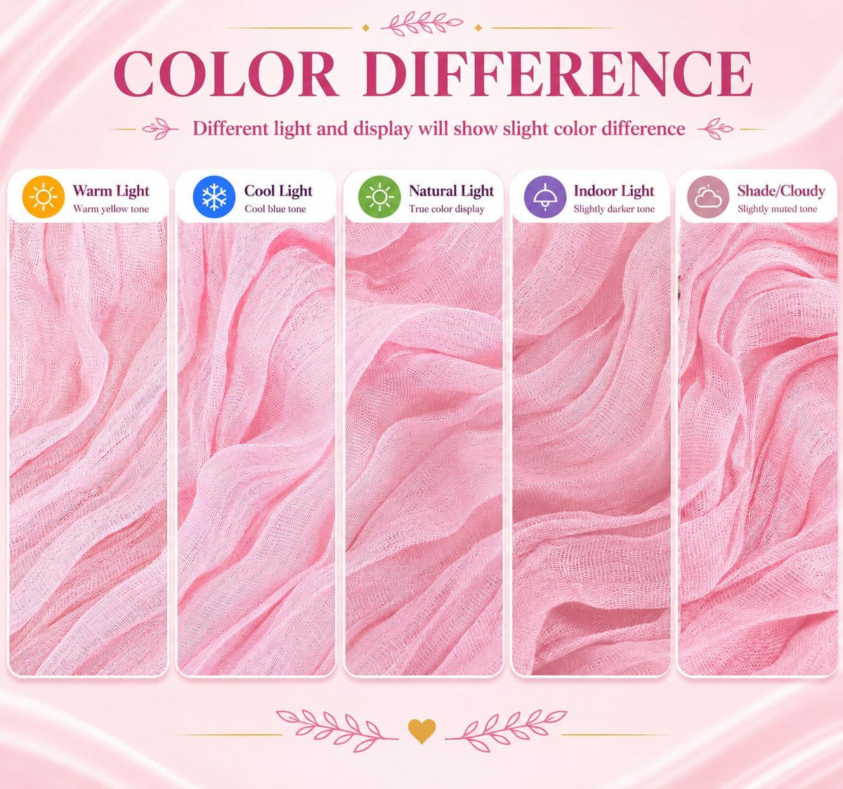 2 Pack Pink Cheesecloth Table Runner 17x108 Inch Boho Rustic Semi Sheer Gauze Cheese Cloth Table Runner for Wedding Bridal Shower Baby Shower Party Farmhouse Dining Table Decor