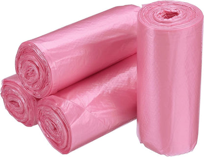 Small Trash Bags 0.5 Gallon Garbage Bags for Desktop Mini Trash Can, Pink, 4 Rolls / 120 Counts