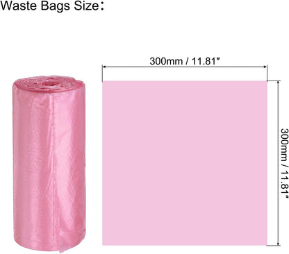Small Trash Bags 0.5 Gallon Garbage Bags for Desktop Mini Trash Can, Pink, 4 Rolls / 120 Counts