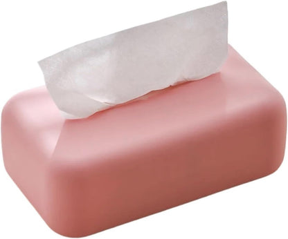 Light Tissues Soft Waterproof Tissues Box Cover Reusable Wet Wipes Box Holder Bathroom Kitchen Paper Holder(Pink)