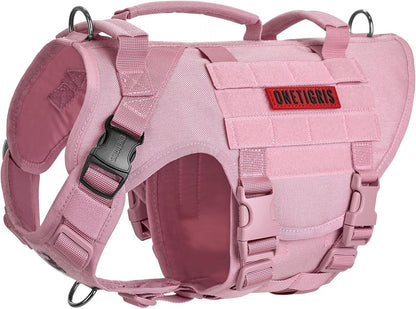 Large Tactical Dog Harness No Pull Handle S Pink