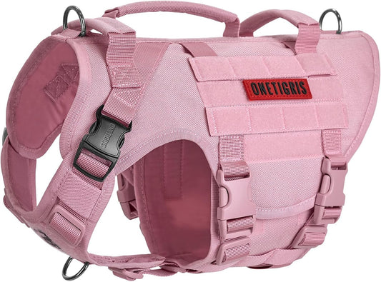 Large Tactical Dog Harness No Pull Handle S Pink