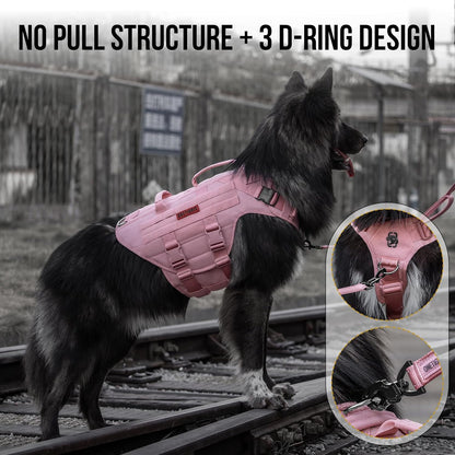 Large Tactical Dog Harness No Pull Handle S Pink