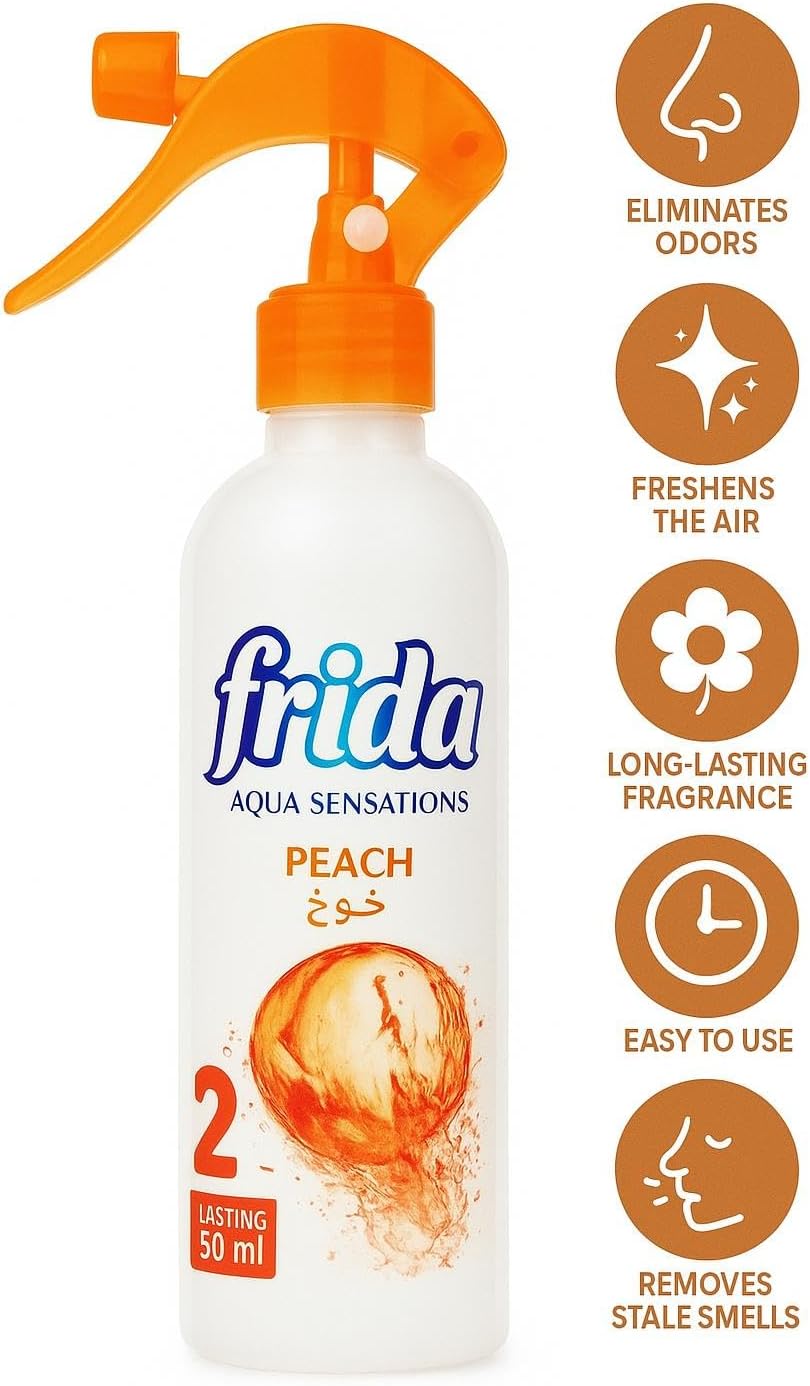 Air Freshener Spray – Peach Scent, Long-Lasting Room & Fabric Freshener, 16.2 oz Bottle – Odor Eliminator for Home, Office, and Car