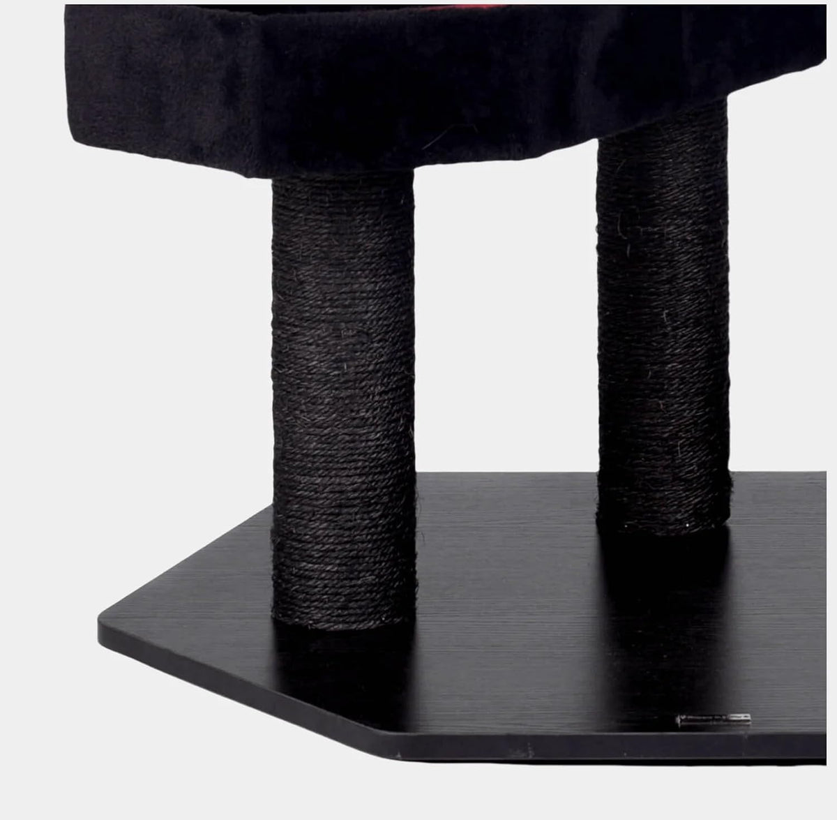 Multi-Level Gothic Cat Tree with Coffin Bed - 52.6" Black Cat Tower with Soft Mats (Red) (Pink, Large)
