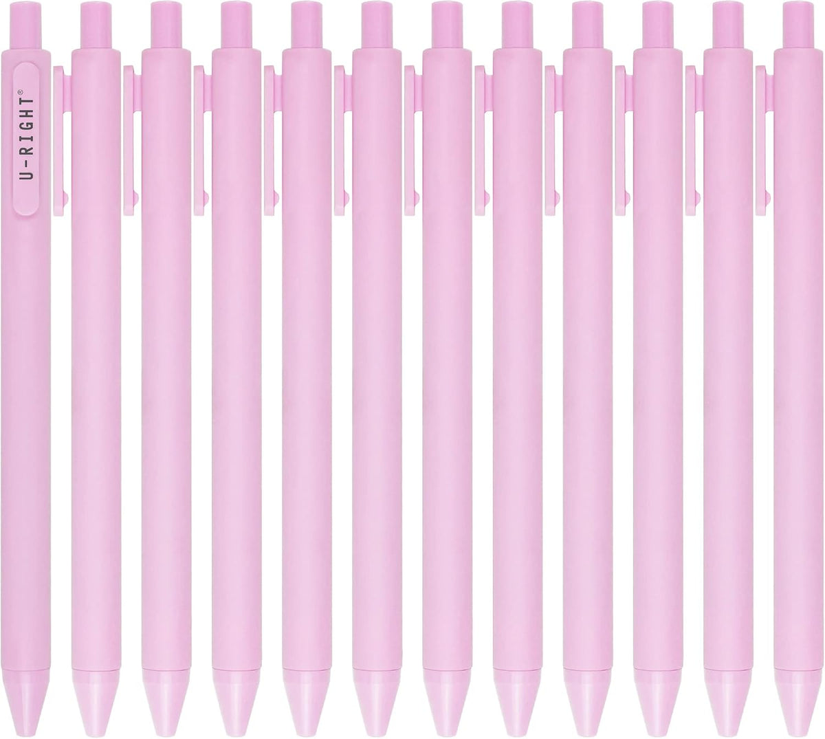 12 Pcs Gel Ink Pens Black Ink 0.5 mm Fine Point Smooth Writing Cute Pens for Office School (Light Pink)