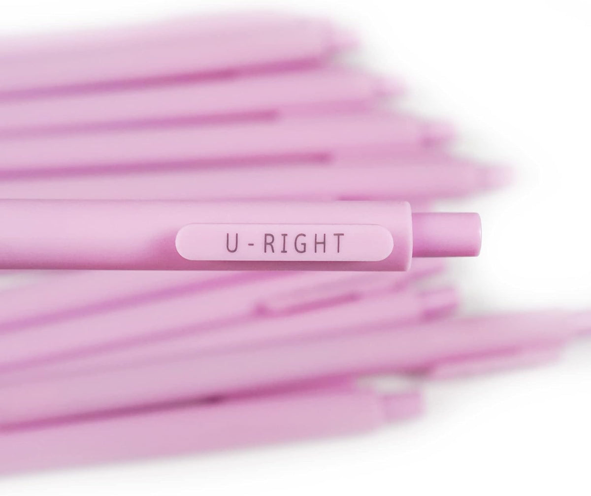 12 Pcs Gel Ink Pens Black Ink 0.5 mm Fine Point Smooth Writing Cute Pens for Office School (Light Pink)
