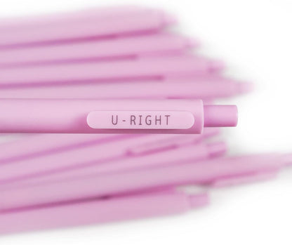 12 Pcs Gel Ink Pens Black Ink 0.5 mm Fine Point Smooth Writing Cute Pens for Office School (Light Pink)
