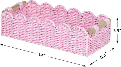 Paper Rope Scalloped Edge Gift Basket Empty