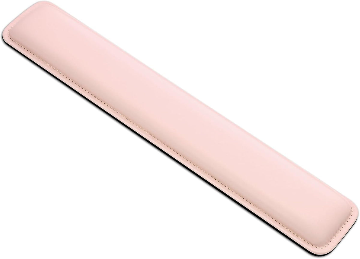 Keyboard Wrist Rest Pad, Soft PU Leather Wrist Support with Interior Soft Cushion Memory Foam, Ergonomic Portable Keyboard Wrist Support Pad,18.3in,Pink
