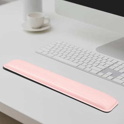 Keyboard Wrist Rest Pad, Soft PU Leather Wrist Support with Interior Soft Cushion Memory Foam, Ergonomic Portable Keyboard Wrist Support Pad,18.3in,Pink