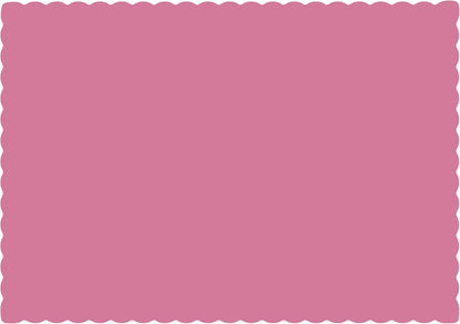 Disposable Paper Placemats, Scalloped Edge Table Mats, Pink, Pack of 100