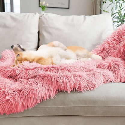 JONIYEAR Extra 2.8" Long Hair Fluffy Faux Fur Throw Blanket 50" x 60", Luxury Soft Decorative Fuzzy Furry Blankets for Couch, Cozy Plush Shaggy Blankets for Sofa Bed, Cute Lovely Blanket for Pet, Pink