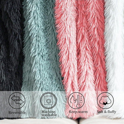 JONIYEAR Extra 2.8" Long Hair Fluffy Faux Fur Throw Blanket 50" x 60", Luxury Soft Decorative Fuzzy Furry Blankets for Couch, Cozy Plush Shaggy Blankets for Sofa Bed, Cute Lovely Blanket for Pet, Pink
