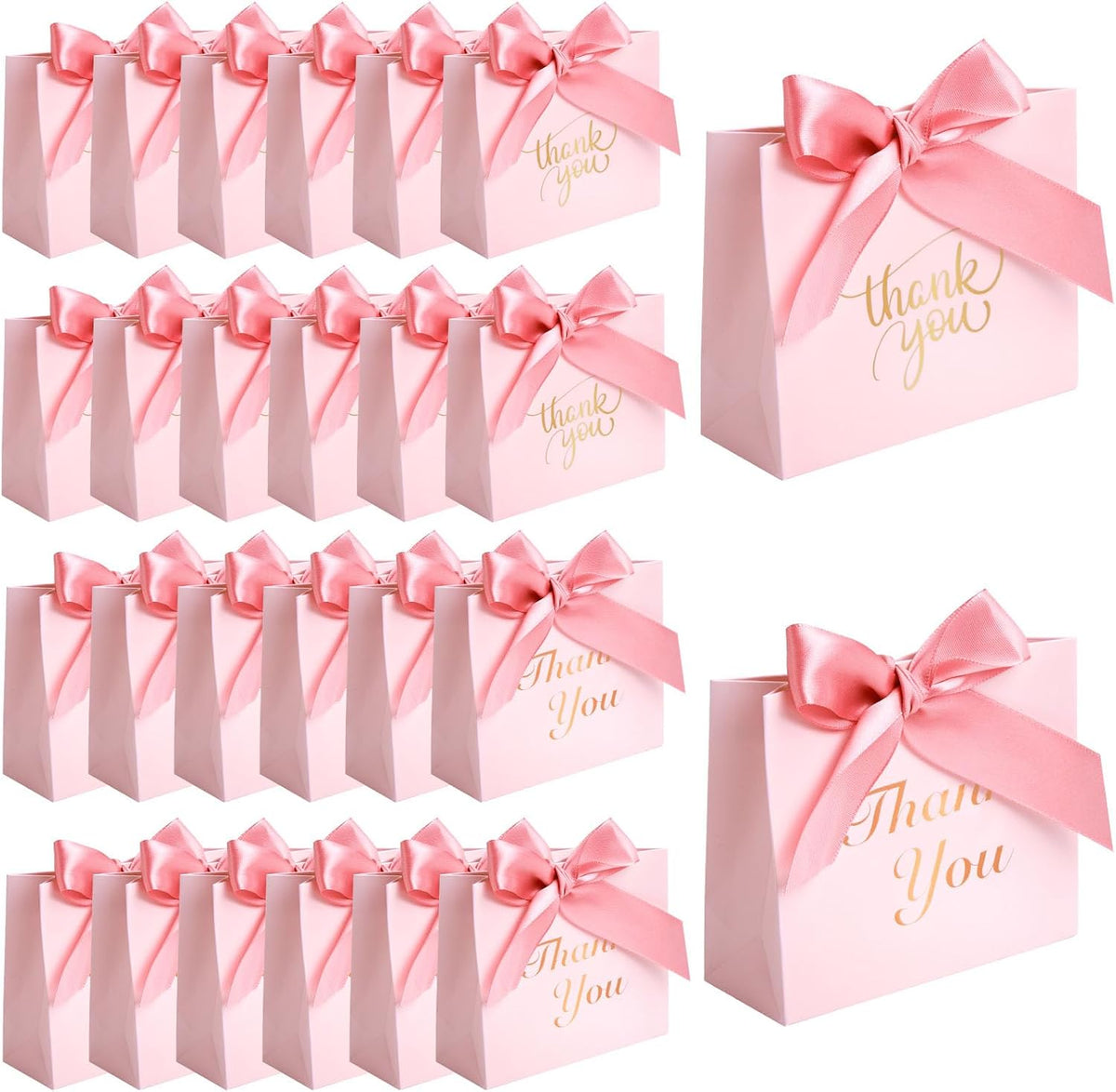 24 PCS Thank You Gift Bags, 4.5x3.9x1.8 Inch Mini Party Favor Bags