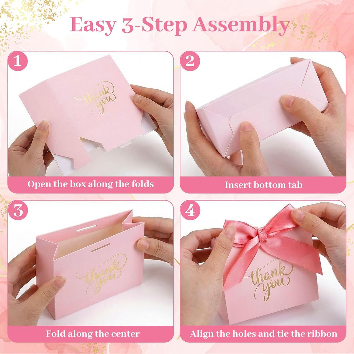 24 PCS Thank You Gift Bags, 4.5x3.9x1.8 Inch Mini Party Favor Bags