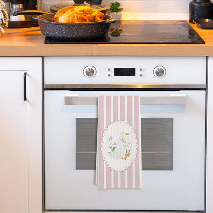 Goose Kitchen Towels, Goose Nursery Room Decor, Pink Cute Geese Dish Tea Towels for Kitchen Nursery, Coquette Preppy Geese Decorative Hand Towel for Bathroom Girls Room, 16x24 Inch
