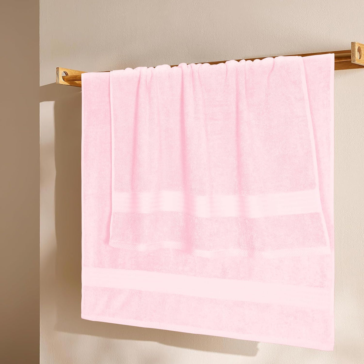 Premium Cotton 4 Pack Bath Towel Set - 100% Pure Cotton - 4 Bath Towels 27x54 - Ideal for Everyday use - Ultra Soft & Highly Absorbent - Pink
