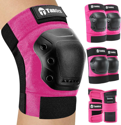 Skate Protective Gear Adult Knee Pads and Elbow Pads Set Wrist Guard
