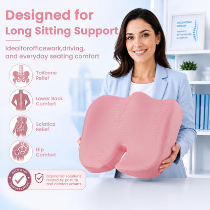 Seat Cushion, XL Large Memory Foam Cushion for /Office Chair/Car/Wheelchair
