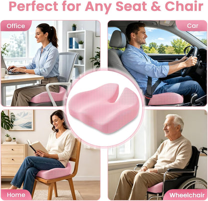 Seat Cushion, XL Large Memory Foam Cushion for /Office Chair/Car/Wheelchair