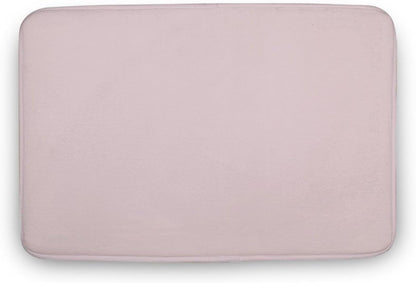 Luxury Bathroom Rugs Non Slip & Absorbent Bath Mat, Pale Pastel Pink Solid Color Soft Bath Rug Carpets for Bathroom, 16 x 24inches