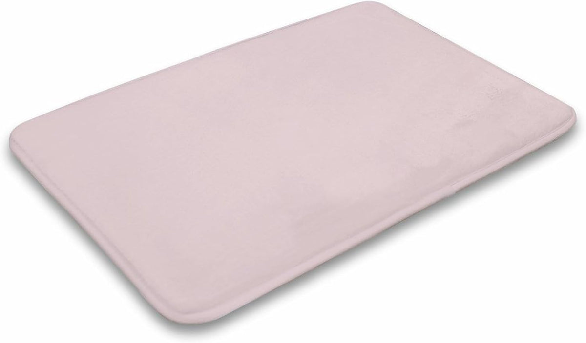Luxury Bathroom Rugs Non Slip & Absorbent Bath Mat, Pale Pastel Pink Solid Color Soft Bath Rug Carpets for Bathroom, 16 x 24inches