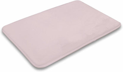 Luxury Bathroom Rugs Non Slip & Absorbent Bath Mat, Pale Pastel Pink Solid Color Soft Bath Rug Carpets for Bathroom, 16 x 24inches