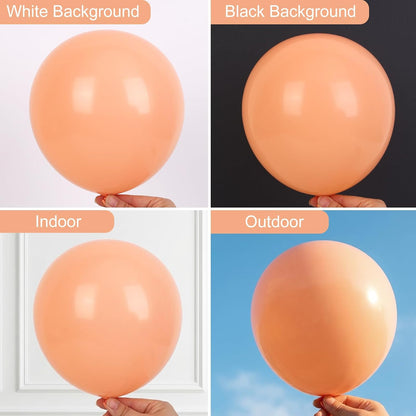 Peach Balloon Arch Kit Different Sizes Pastel Orange Balloons 129pcs