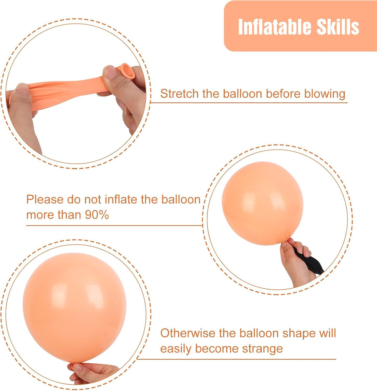 Peach Balloon Arch Kit Different Sizes Pastel Orange Balloons 129pcs