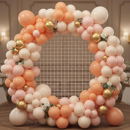 Peach Balloon Arch Kit Different Sizes Pastel Orange Balloons 129pcs