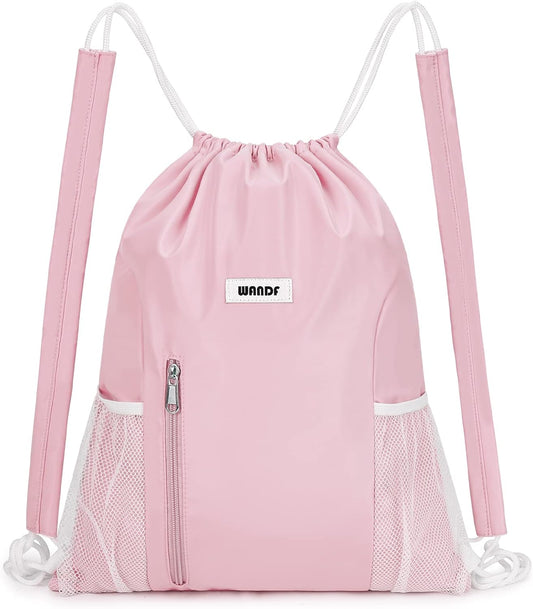 Drawstring Backpack, Gym String Bag with Shoulder Pad
